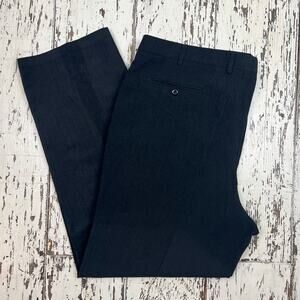 St. Croix Wool Dress pant men’s 44x33 made in Italy flat front  Black